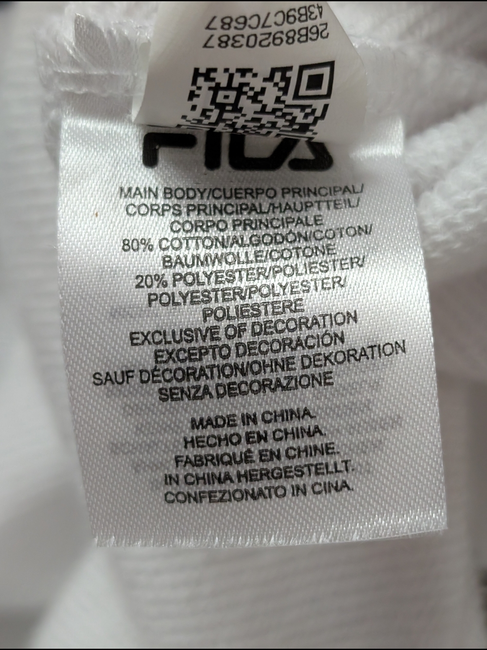 Fila White French Terry Crewneck Sweatshirt with Striped Trim Size XL - Picture 12 of 12